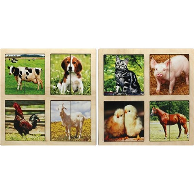 Картинки-половинки Домашние животные (2 планшета)