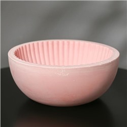 Кашпо круглое из гипса «Эстетика», розовое, 20 х 8,5 см, 1,5 л.
