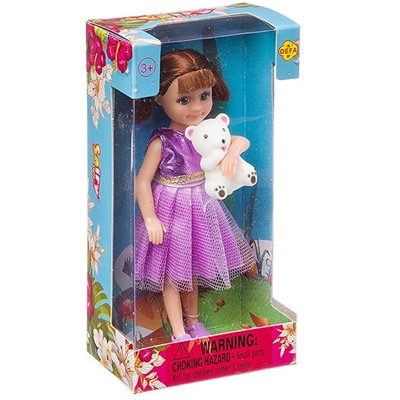 Кукла Defa Lucy с мишкой 6", в ассорт. 3 вида, BOX, арт. 8280.