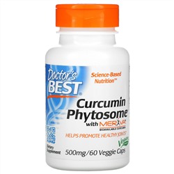 Doctor's Best, Curcumin Phytosome, с Meriva, 500 мг, 60 растительных капсул