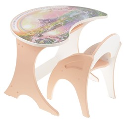 Набор мебели "Волшебный остров": столик, стульчик. Цвет персиковый