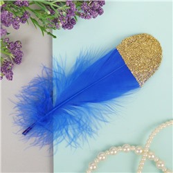 Набор перьев для декора 5 шт, размер 1 шт: 13,5 × 2 см, цвет синий