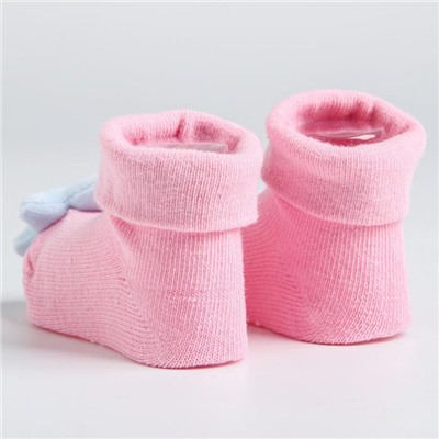 Подарочный набор: носочки - погремушки на ножки и повязка на голову «Маленькая принцесса»