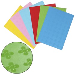 Цветной картон А4, глянцевый узор "Цветочки", (набор 6 шт)  200х290 мм