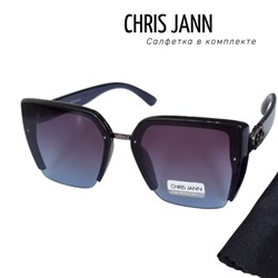 Очки солнцезащитные CHRIS JANN с салфеткой женские тёмно-синие