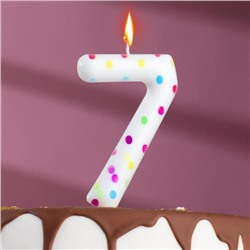 Свеча в торт на день рождения «Конфетти», цифра "7" , ГИГАНТ, 9 см