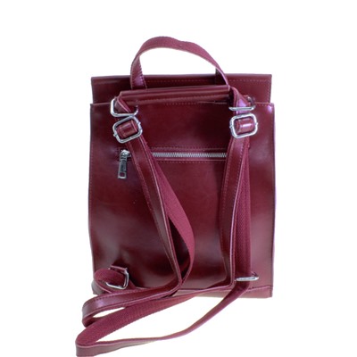 Стильная женская сумка-рюкзак Floris_Astra из натуральной кожи красного цвета.