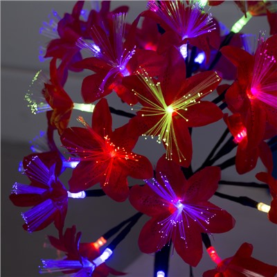 Светодиодный куст «Лилии красные 30 см, 32 LED, мигание, 220 В, свечение мульти (RG/RB)
