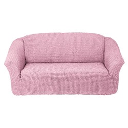 Чехол на диван на резинке без оборки розовый