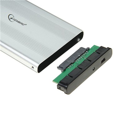 Внешний корпус Gembird EE2-U2S-5-S, 2.5", USB 2.0, SATA, металл, цвет серебро