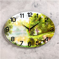Часы настенные, серия: Природа, "Река в лесу", микс 24х34 см