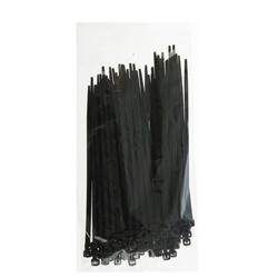 Хомут-стяжки пластиковые, 3.6х150 мм, чёрные, упаковка 100 шт.