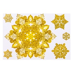Набор наклеек "Снежинки" золотая голографическая фольга, 16,7 х 24,6 см