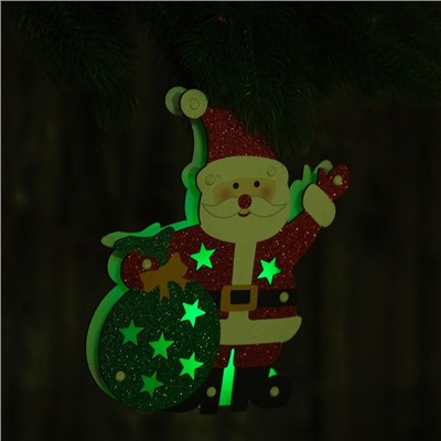 Декор с подсветкой "Дед мороз с мешком" 2,2×21×25 см