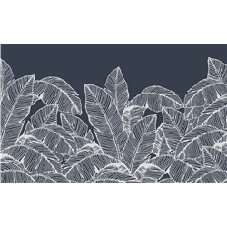 3D Фотообои «Раскидистые листья в тёмных тонах»