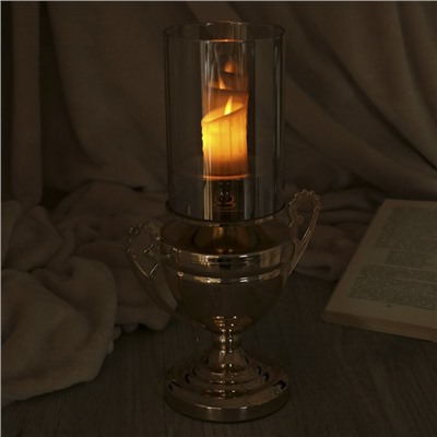 Подсвечник металл, стекло на1 свечу "Кубок" золото 33х20х11 см