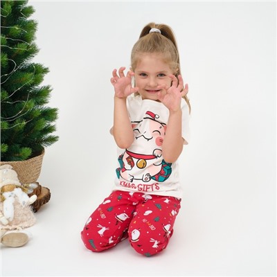 Пижама детская KAFTAN «Новогодний котик», размер 28 (86-92)