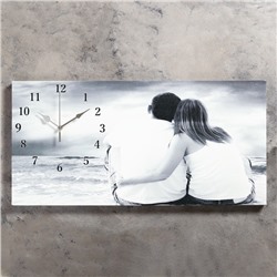 Часы-картина настенные, серия: Люди,"Влюбленная пара", 40 х 76 см, микс