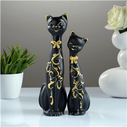 Фигура "Love Коты" большие со стразами набор 2шт чёрные 25 × 7 × 8 см 076