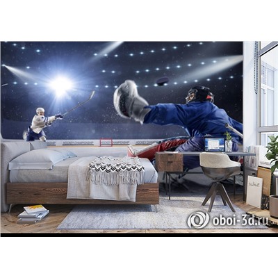 3D Фотообои «Хоккейный вратарь»