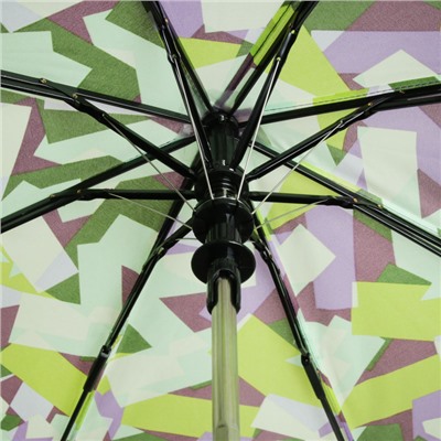 Зонт полуавтоматический «Абстракция», прорезиненная ручка, 3 сложения, 8 спиц, R = 50 см, цвет салатовый