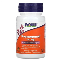 Now Foods, Pycnogenol, 100 мг, 60 вегетарианских капсул