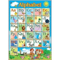 0-02-120 Плакат А2 Alphabet Лето Алфавит английский