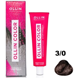 Перманентная крем-краска для волос  COLOR 3/0 Ollin 60 мл