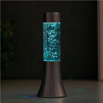Светильник "Блеск цилиндра" LED от батареек 3хLR44 серебро 18 см