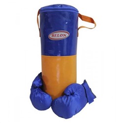 Belon Набор для бокса НБ-006-НТ2 груша м. цилиндр 40смхd15см (тент) + перчатки цв. оранж./ синий