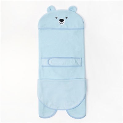 Конверт-одеяло Крошка Я "Мишка", голубой, рост 62-68 см