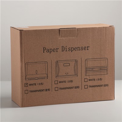 Диспенсер бумажных полотенец в листах, пластиковый (макс. 200 шт), цвет белый