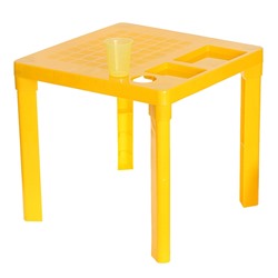 Детский стол с подстаканником, цвет жёлтый