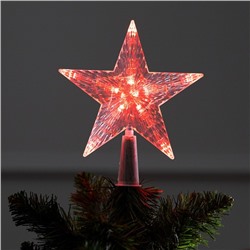 Светодиодная верхушка на ёлку «Звезда красная» 16 см, 10 LED, провод 2 метра, 220 В, свечение красное