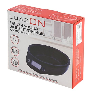 Весы-чашка кухонные LuazON LVKB -501 до 5 кг, шаг 1 г, чаша 1300 мл, пластик, зеленый