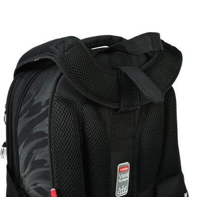 Рюкзак каркасный Hatber Ergonomic 37 х 29 х 17 см, для мальчика, Moto, чёрный/красный