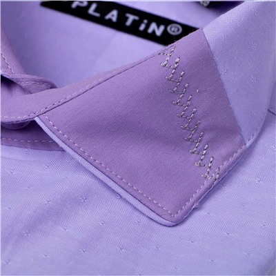 Рубашка Platin Slim fit сиреневого цвета  длинный рукав для мальчика