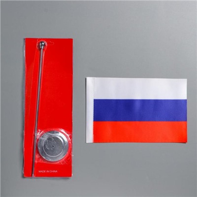 Флаг России настольный "Конференция", 15 х 22 см, h штока=33 см