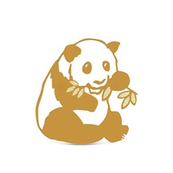 Наклейка золотая - Панда Панда -С наклейка