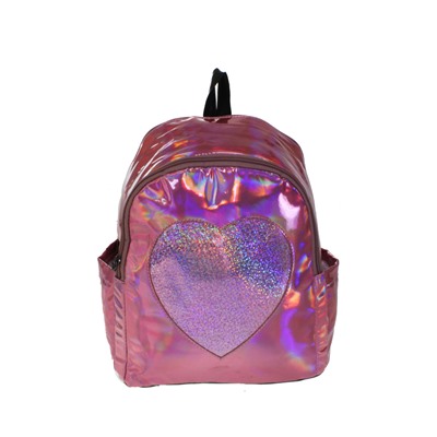 Рюкзак Heart из эко-кожи цвета пурпурная пудра с перламутром.