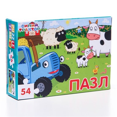 Пазл "Малыши на ферме", Синий трактор, 54 элемента