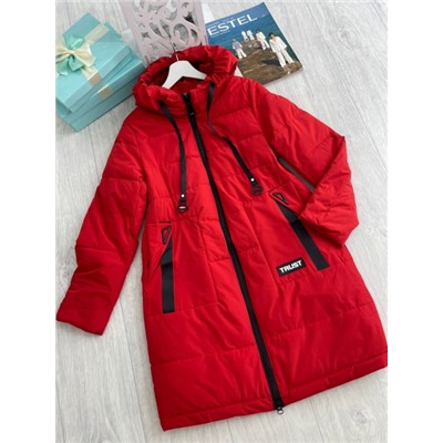 Удлинённая куртка 623 красная R4123
