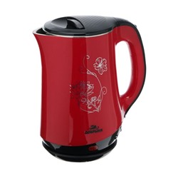 Чайник электрический "Добрыня" DO-1244, пластик, колба металл, 1.8 л, 1800-2000 Вт, красный