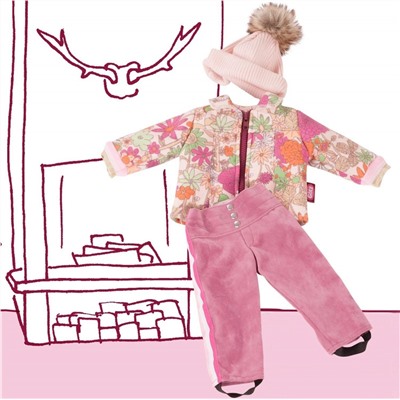 Набор одежды для куклы Gotz, зимний комбинезон "Цветы", 45-50 см