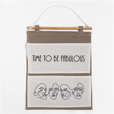 Кармашек текстильный Этель "Time to be fabulous" 2 отделения, 45х35 см