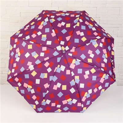 Зонт полуавтоматический, 3 сложения, 8 спиц, R = 48 см, цвет МИКС