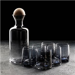Набор питьевой «Эко», 7 предметов: кувшин, 1 л, 10×24,5, 6 стаканов, 250 мл, цвет серый