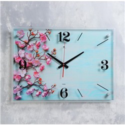 Часы настенные "Цветы сакуры", плавный ход, 40 х 56 см