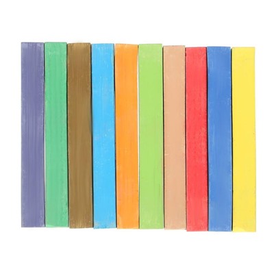 Мелки для рисования «Гамма», цветные, 10 штук, мягкие, квадратная форма, картонная коробка