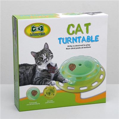 Игровой комплекс для кошек с отсеками для корма и шариком (картоная коробка), микс
